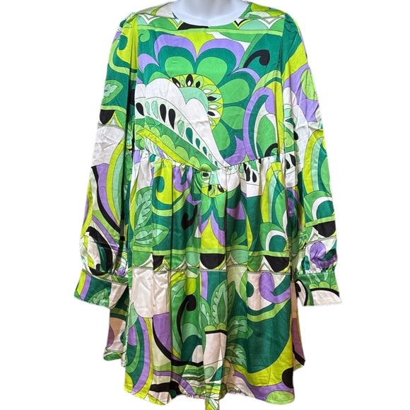 TCEC Scarf Print Mini Dress With Pockets - Picture 2 of 15